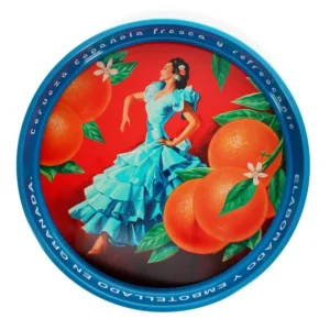 Metalen dienblad rond - Cerveza Española